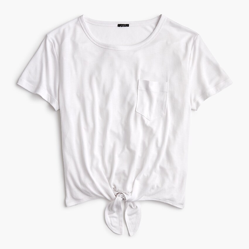 j.crew: knotted pocket t-shirt for women, right side, view zoomed