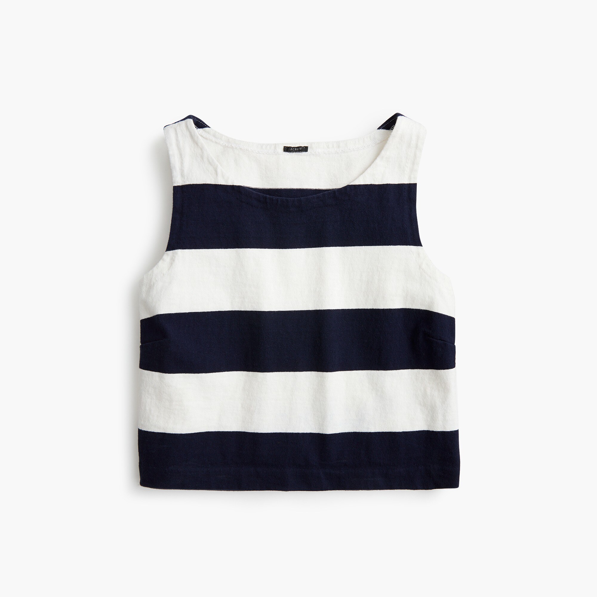 Cropped rugby-striped tank top