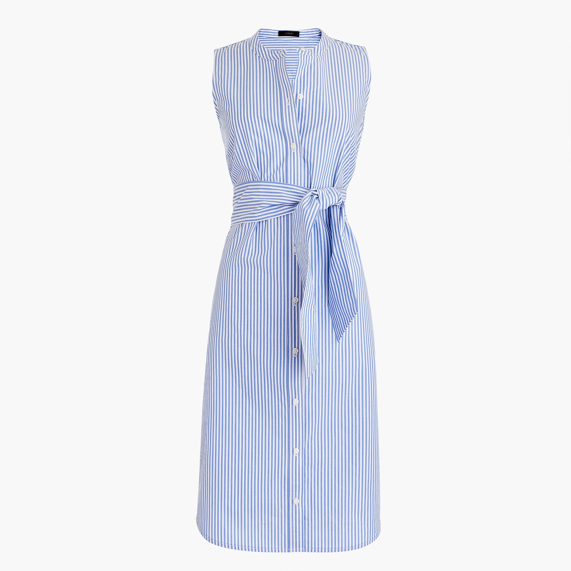 striped sleeveless shirt dress