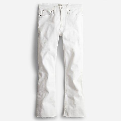  Petite 9" demi-boot crop jean in white