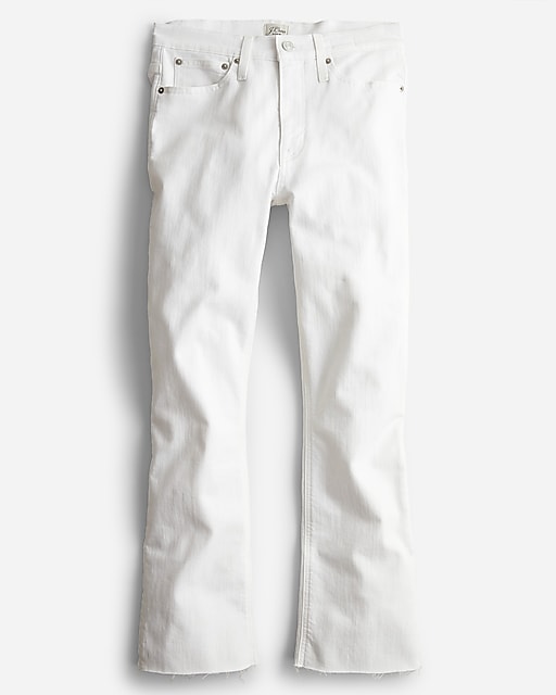  9" mid-rise demi-boot crop jean in white
