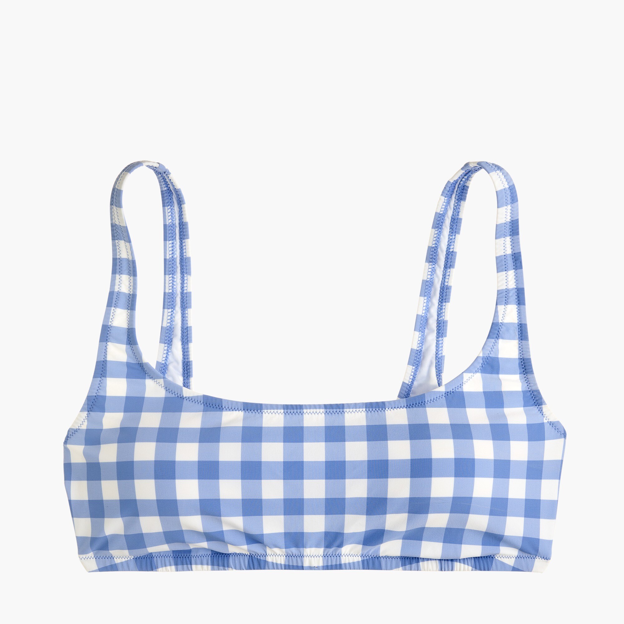 Scoop bikini top in oversized matte gingham