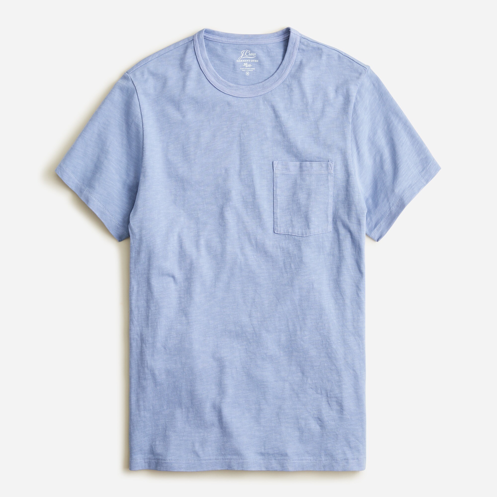 j.crew: garment-dyed slub cotton crewneck t-shirt for men, right side, view zoomed