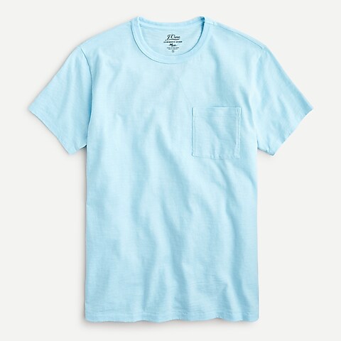mens Slim Garment-dyed slub cotton crewneck T-shirt