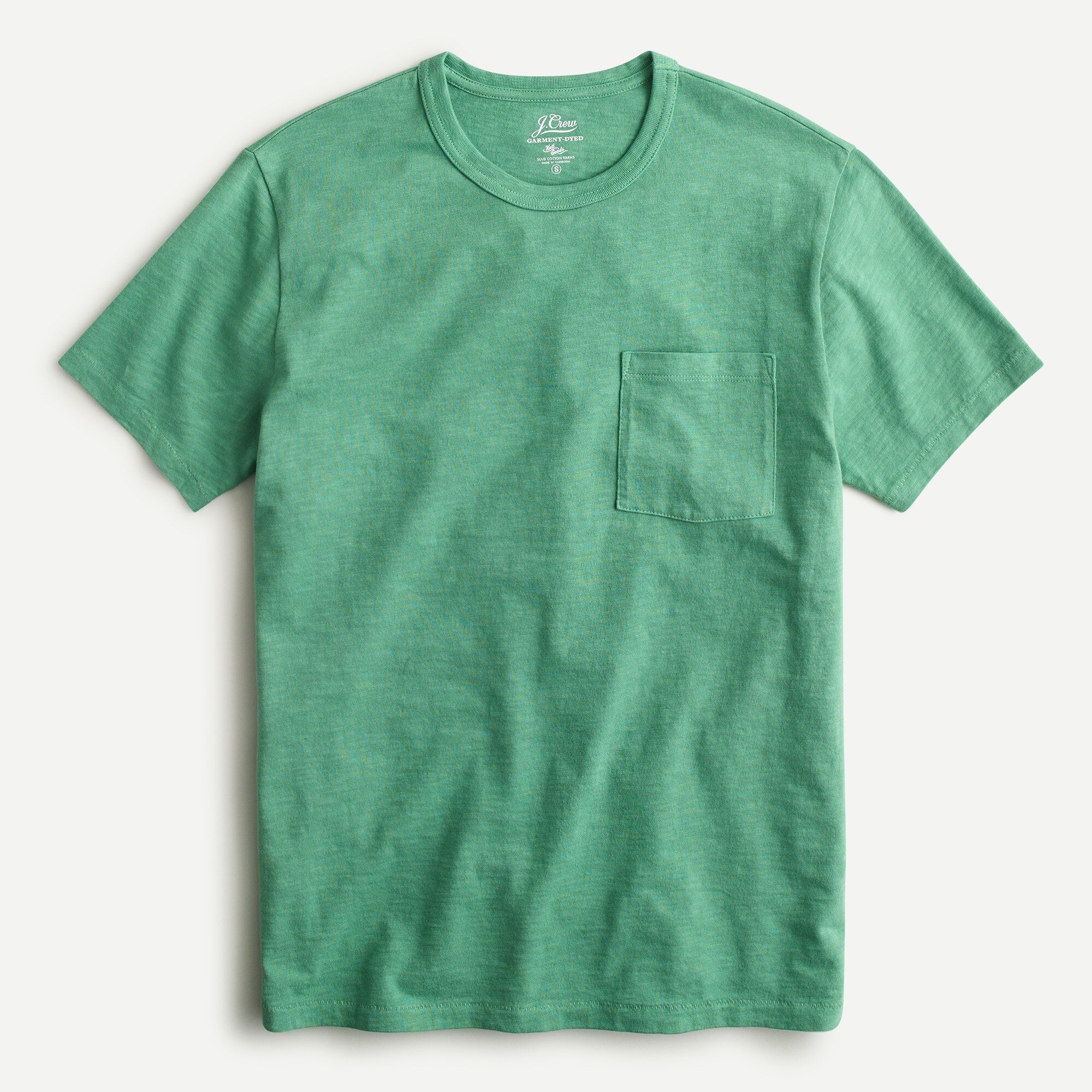 mens Garment-dyed slub cotton crewneck T-shirt