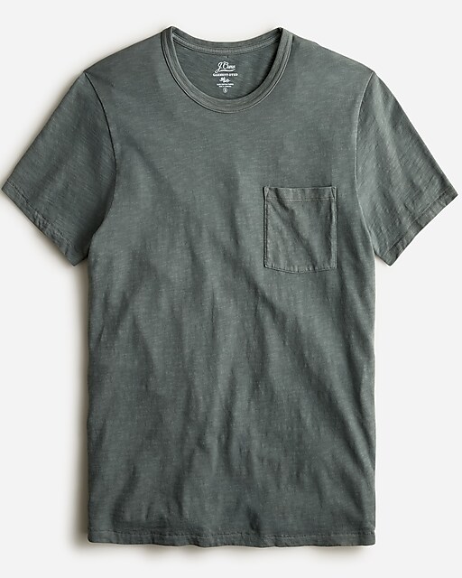  Garment-dyed slub cotton crewneck T-shirt