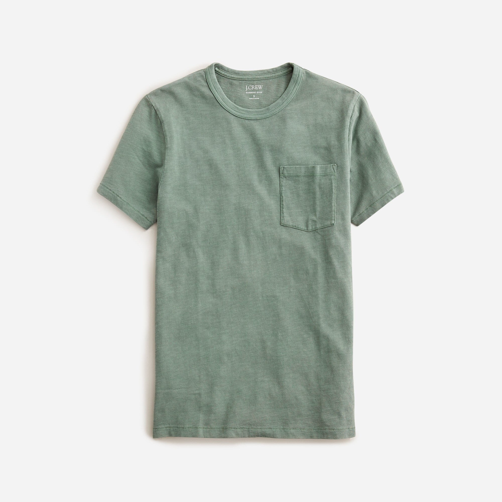  Garment-dyed slub cotton crewneck T-shirt