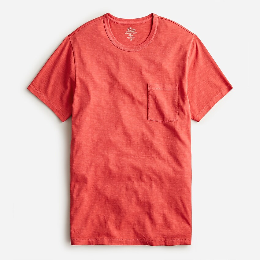 j.crew: garment-dyed slub cotton crewneck t-shirt for men, right side, view zoomed