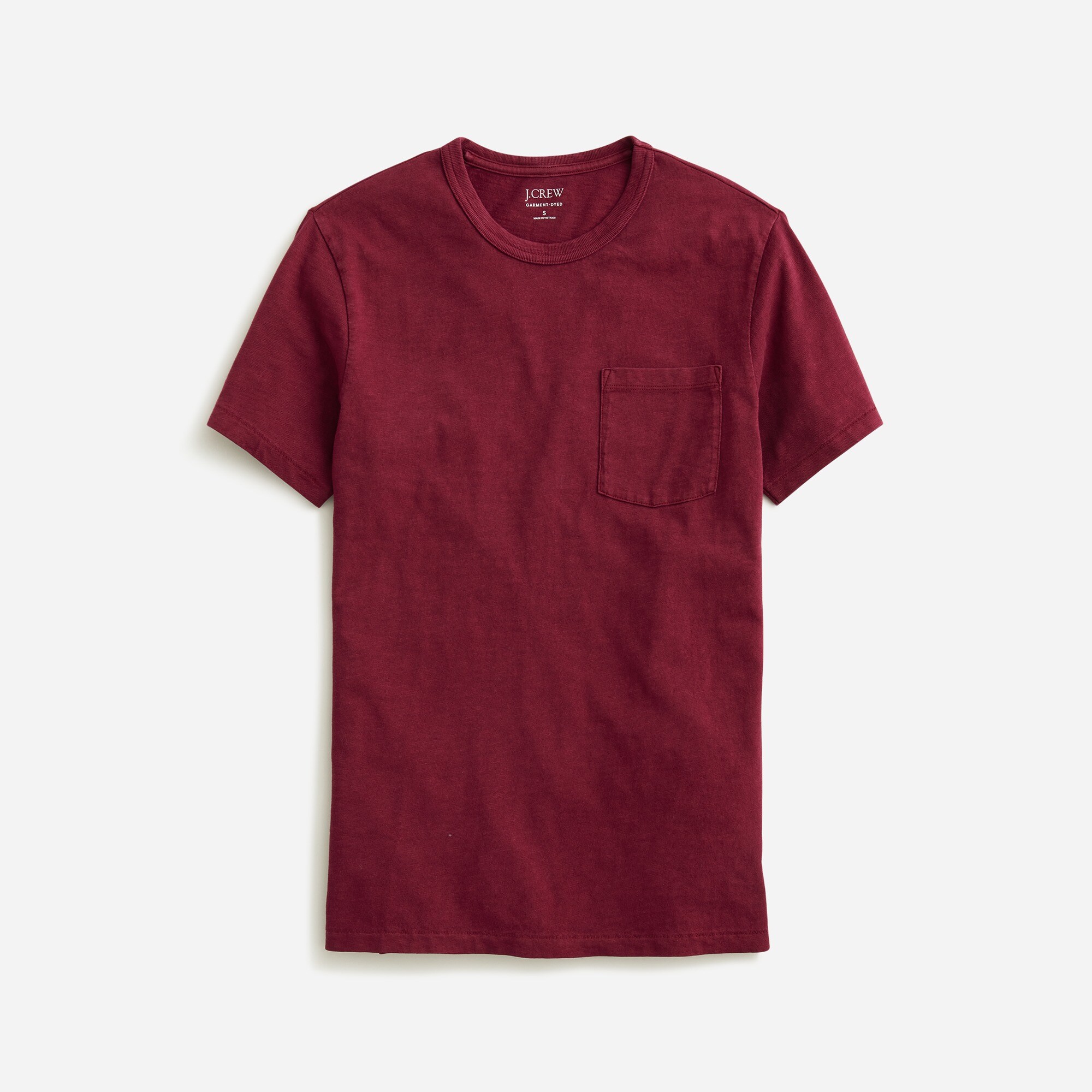 mens Garment-dyed slub cotton crewneck T-shirt