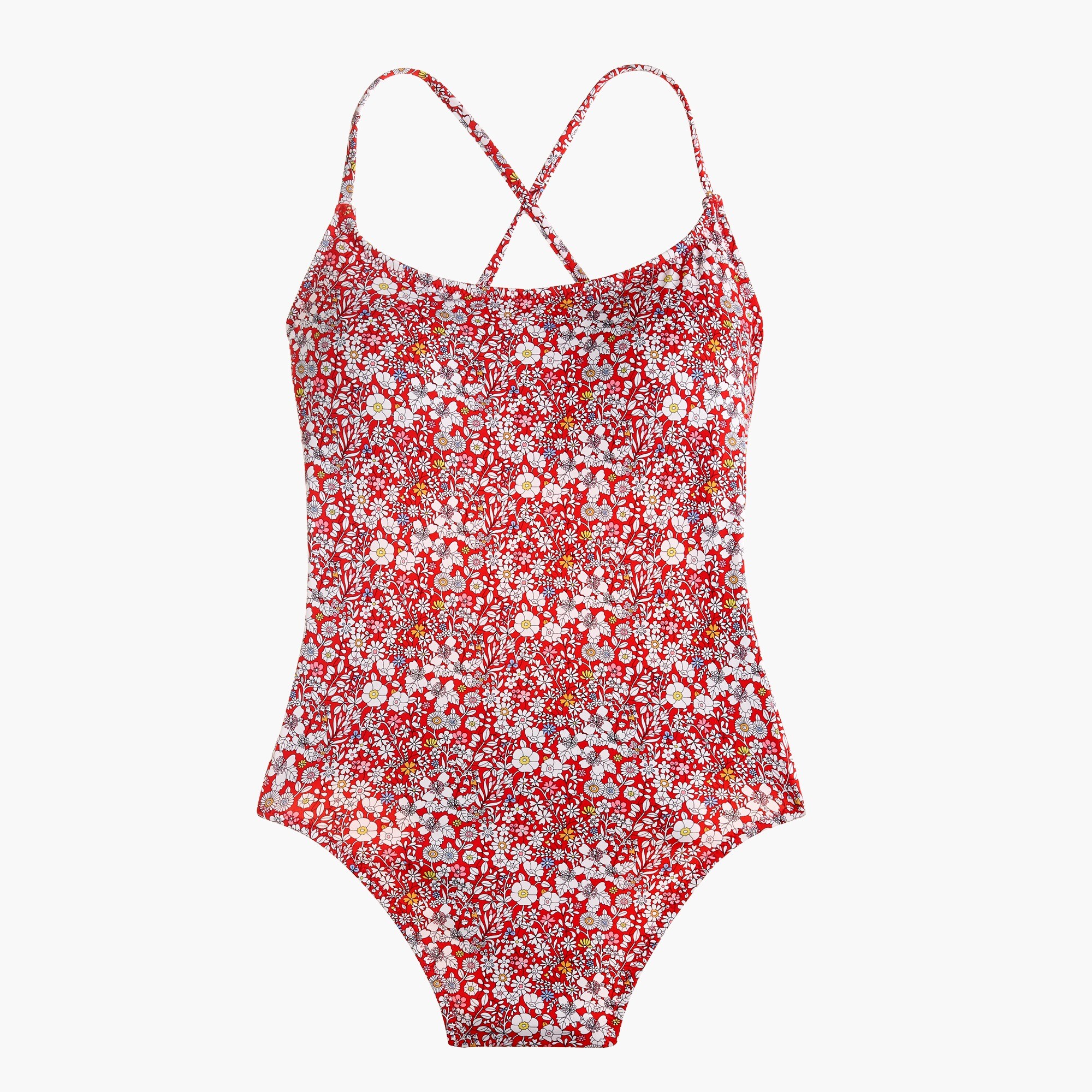 Women's Lace-Up Back One-Piece Swimsuit In Liberty® June's Meadow ...