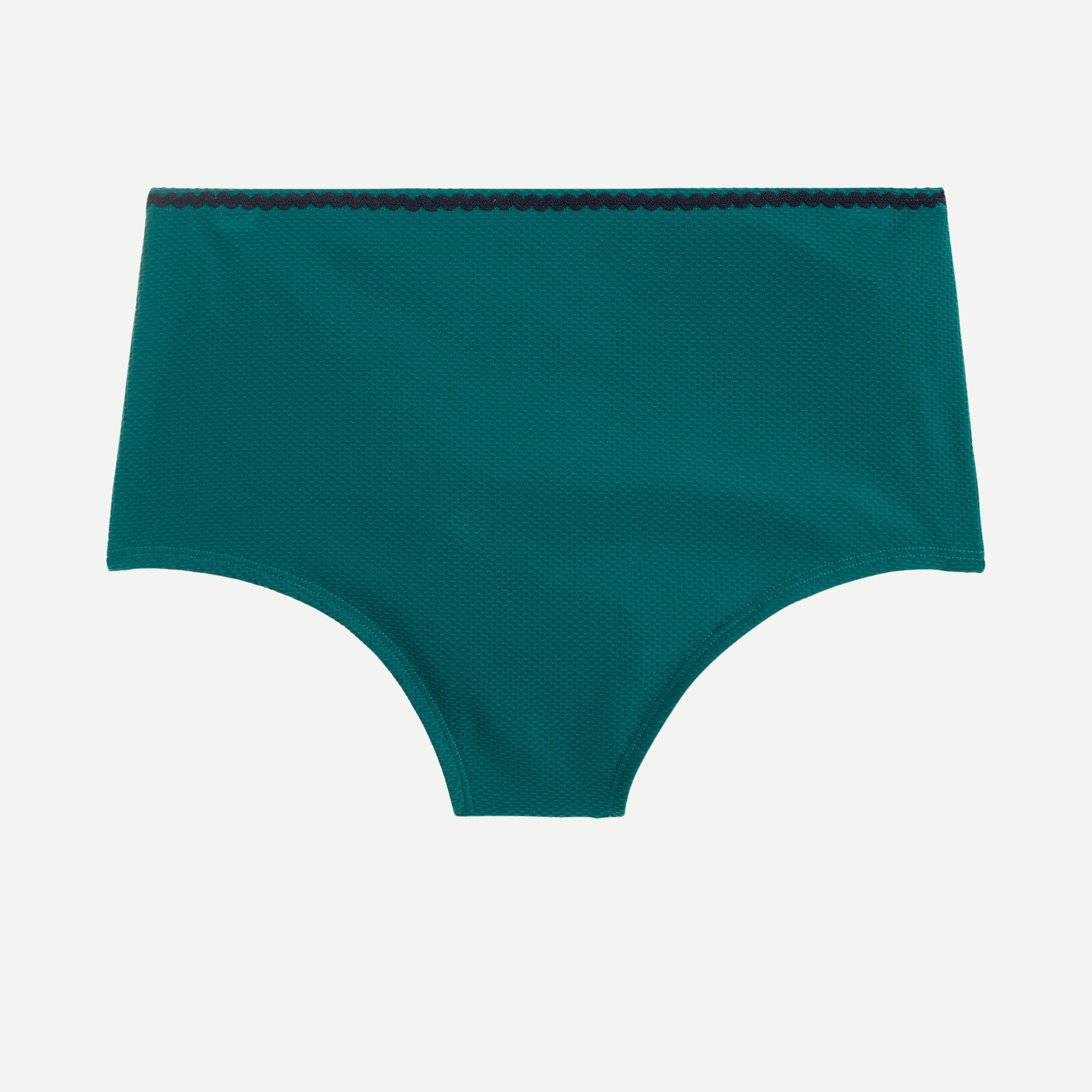 High-waisted bikini bottom with rickrack