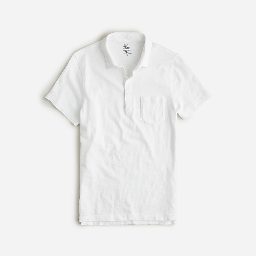 j.crew: garment-dyed slub cotton polo shirt for men, right side, view zoomed
