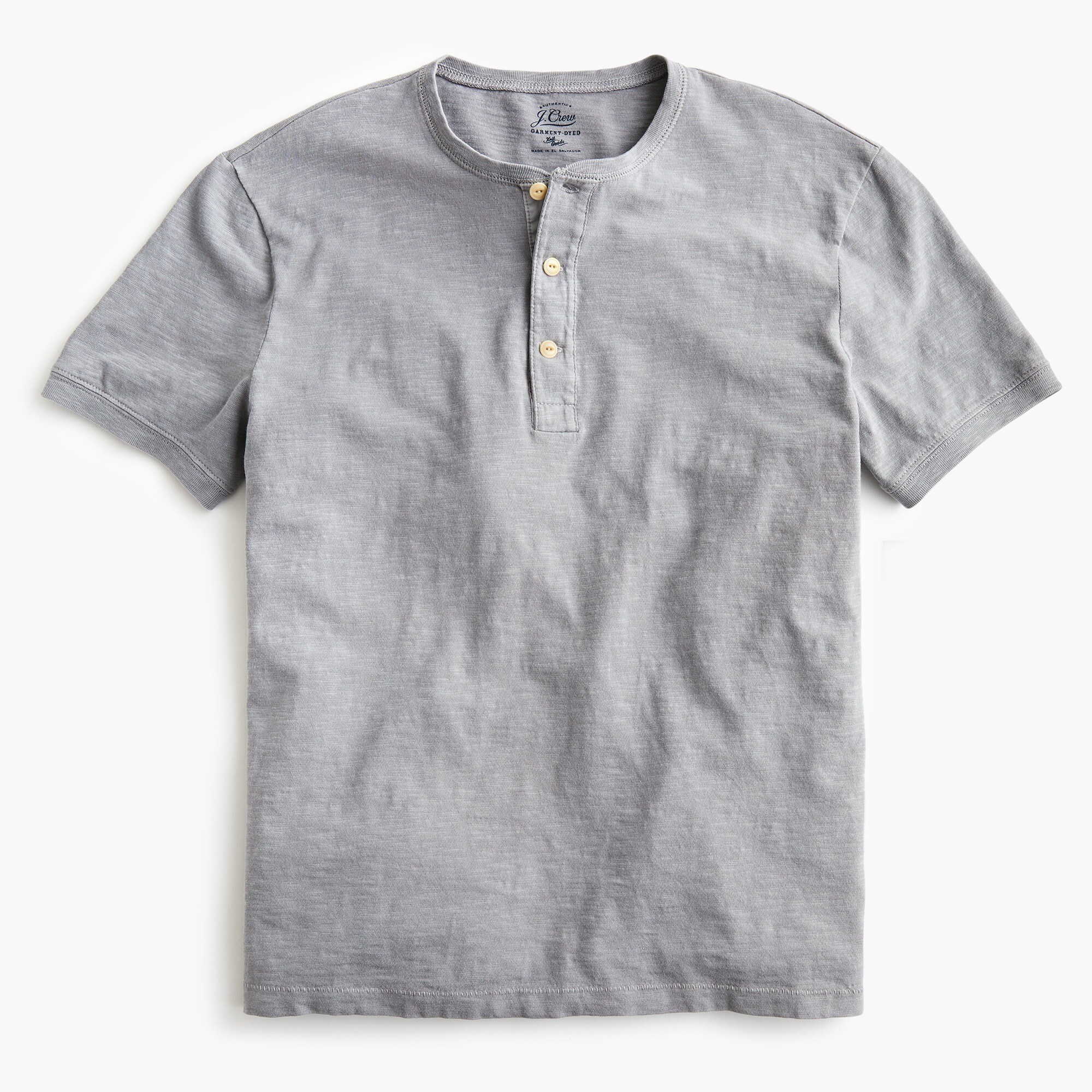 men's garment-dyed slub cotton short-sleeve henley - men's knits