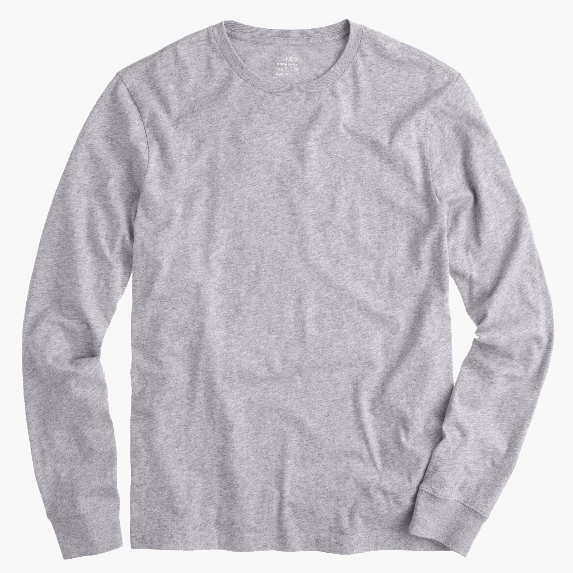Essential Long-sleeve T-shirt In Heather Grey For Men | J.Crew