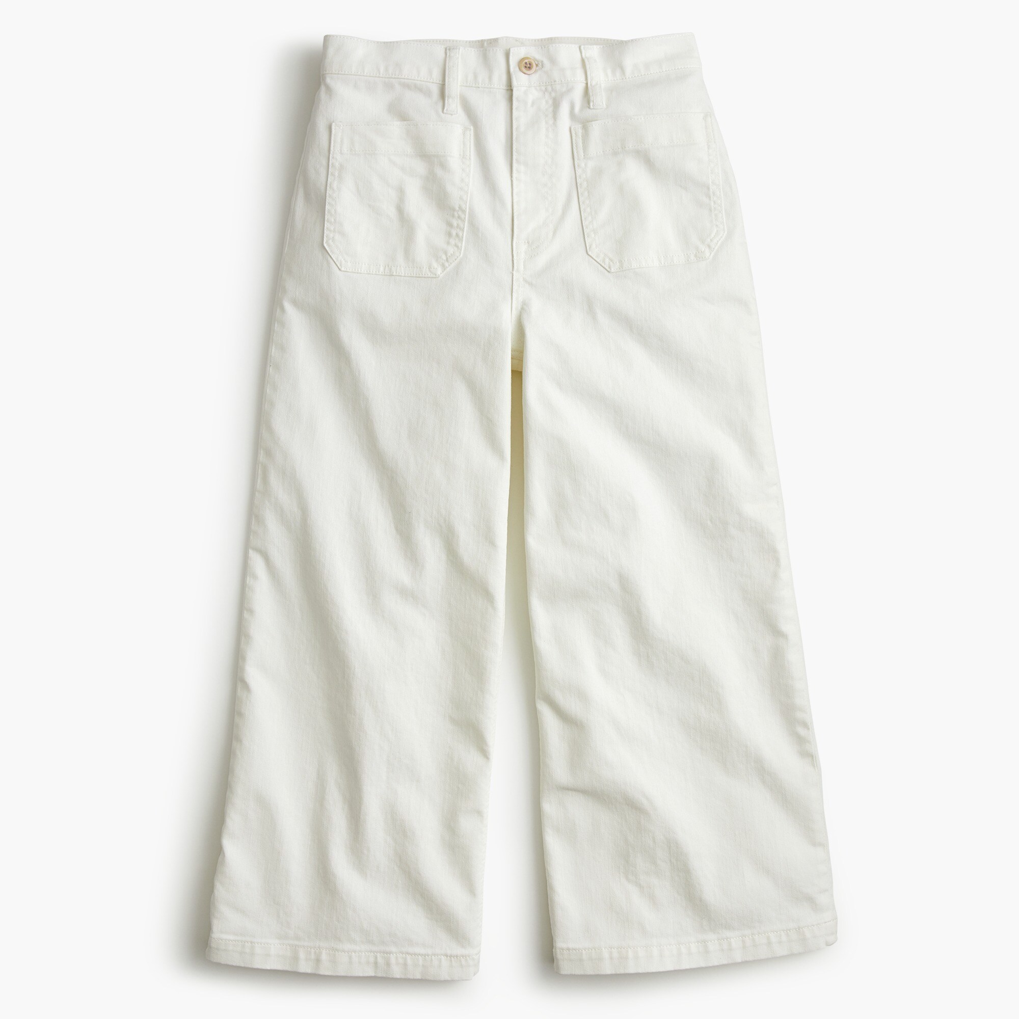 Point Sur wide-leg crop jean in white