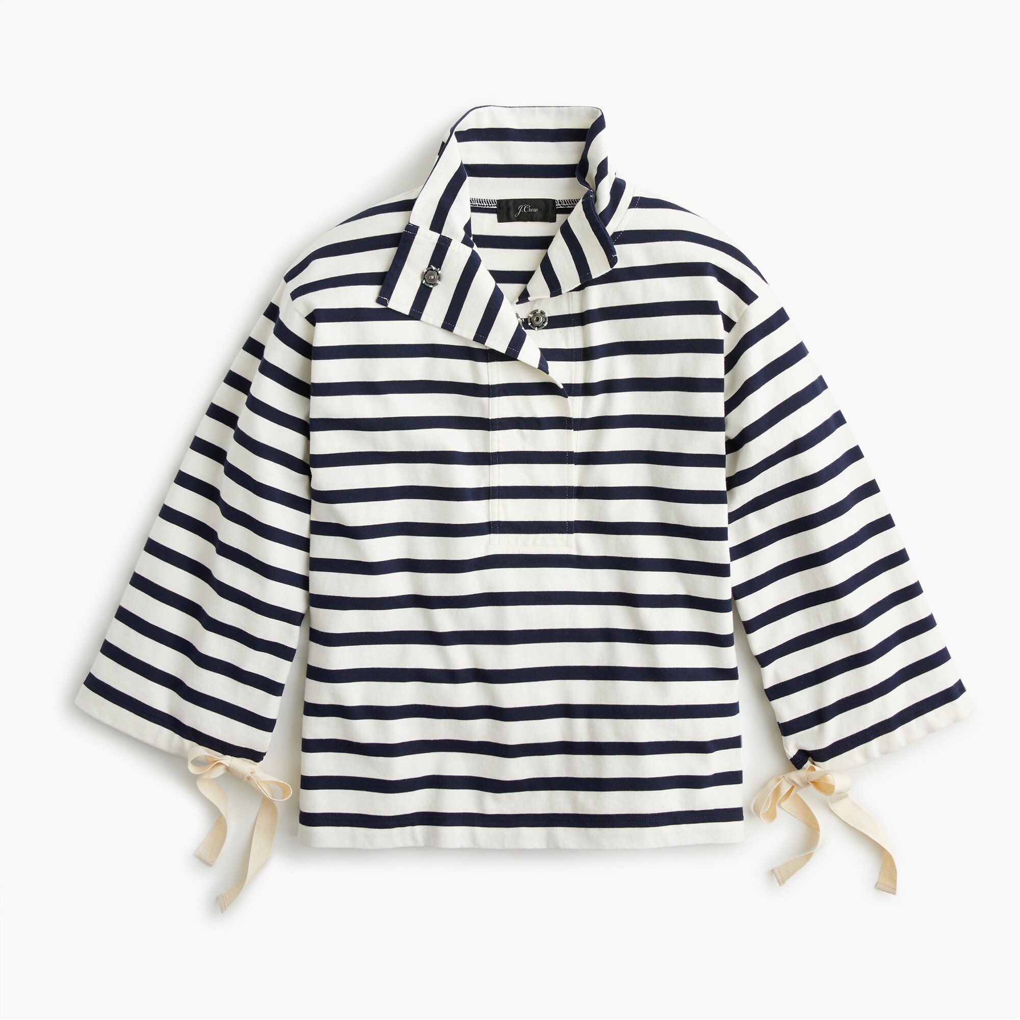 Striped Snap-neck Knit Popover For Women | J.Crew