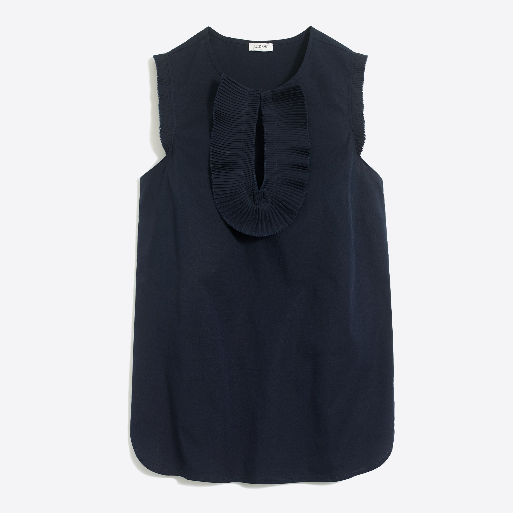 end-on-end ruffle-front shell for women