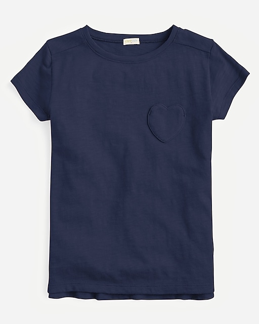 girls Girls&apos; short-sleeve heart-pocket T-shirt