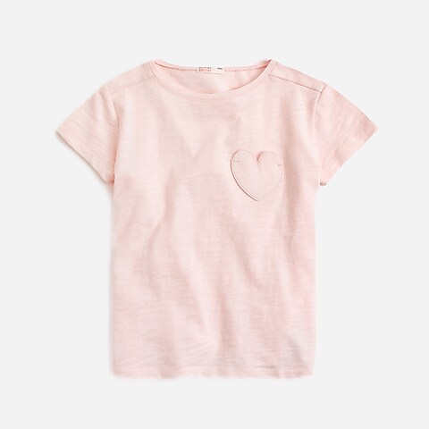 girls Girls' short-sleeve heart-pocket T-shirt