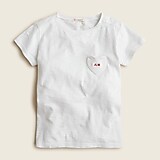 Girls&apos; short-sleeve heart-pocket T-shirt