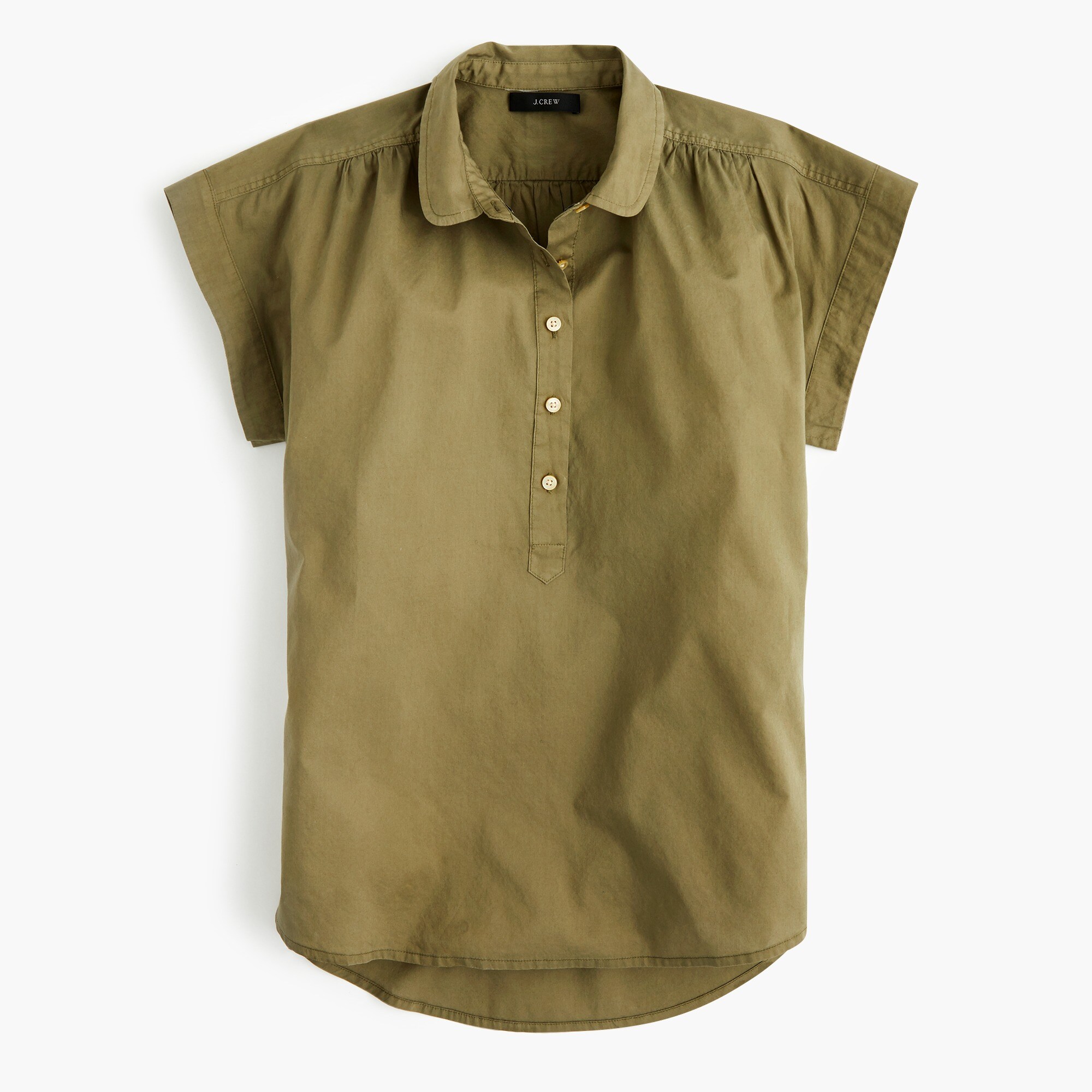 J.Crew: Collared Popover Shirt In Garment-dyed Cotton Poplin