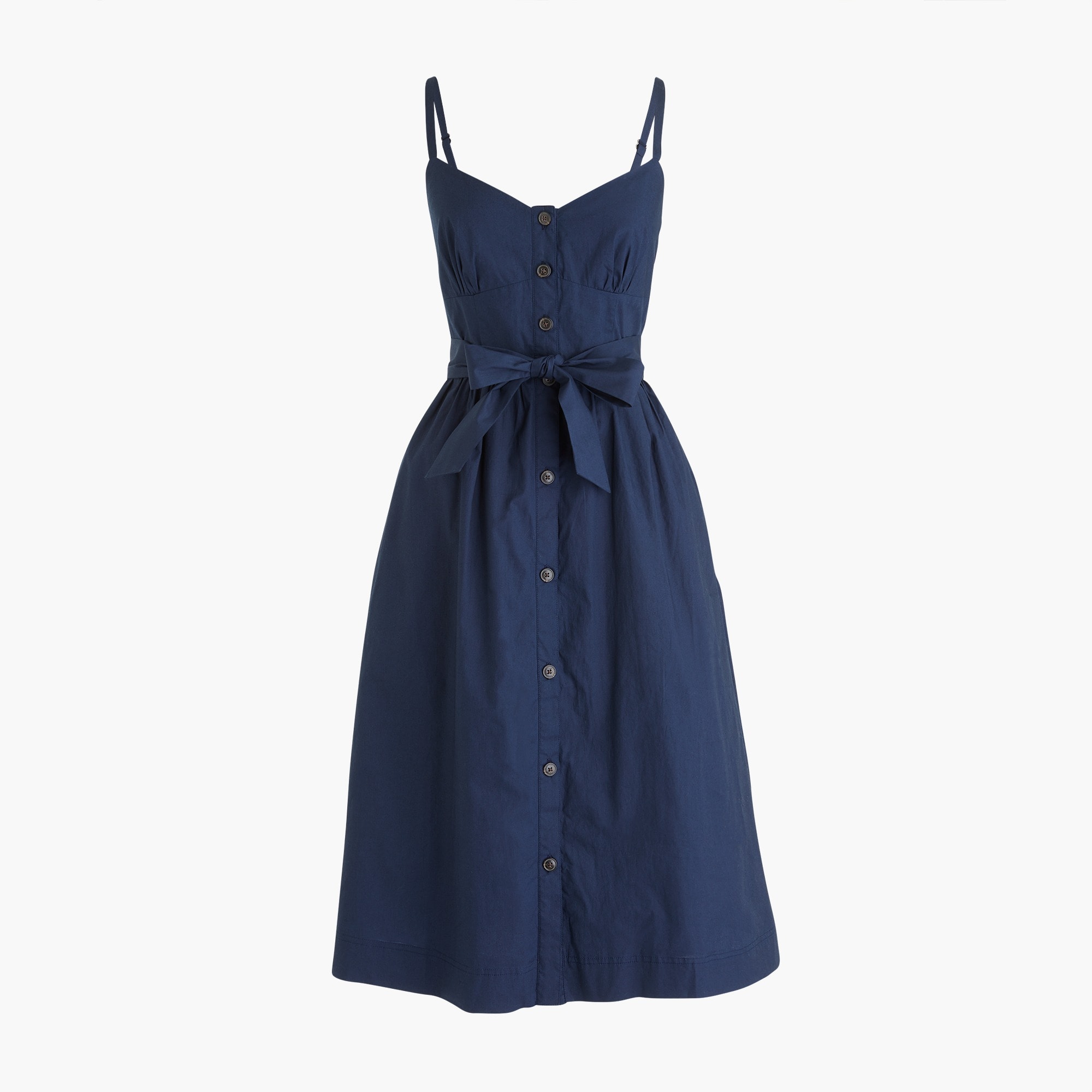 Classic button-front sundress in cotton poplin