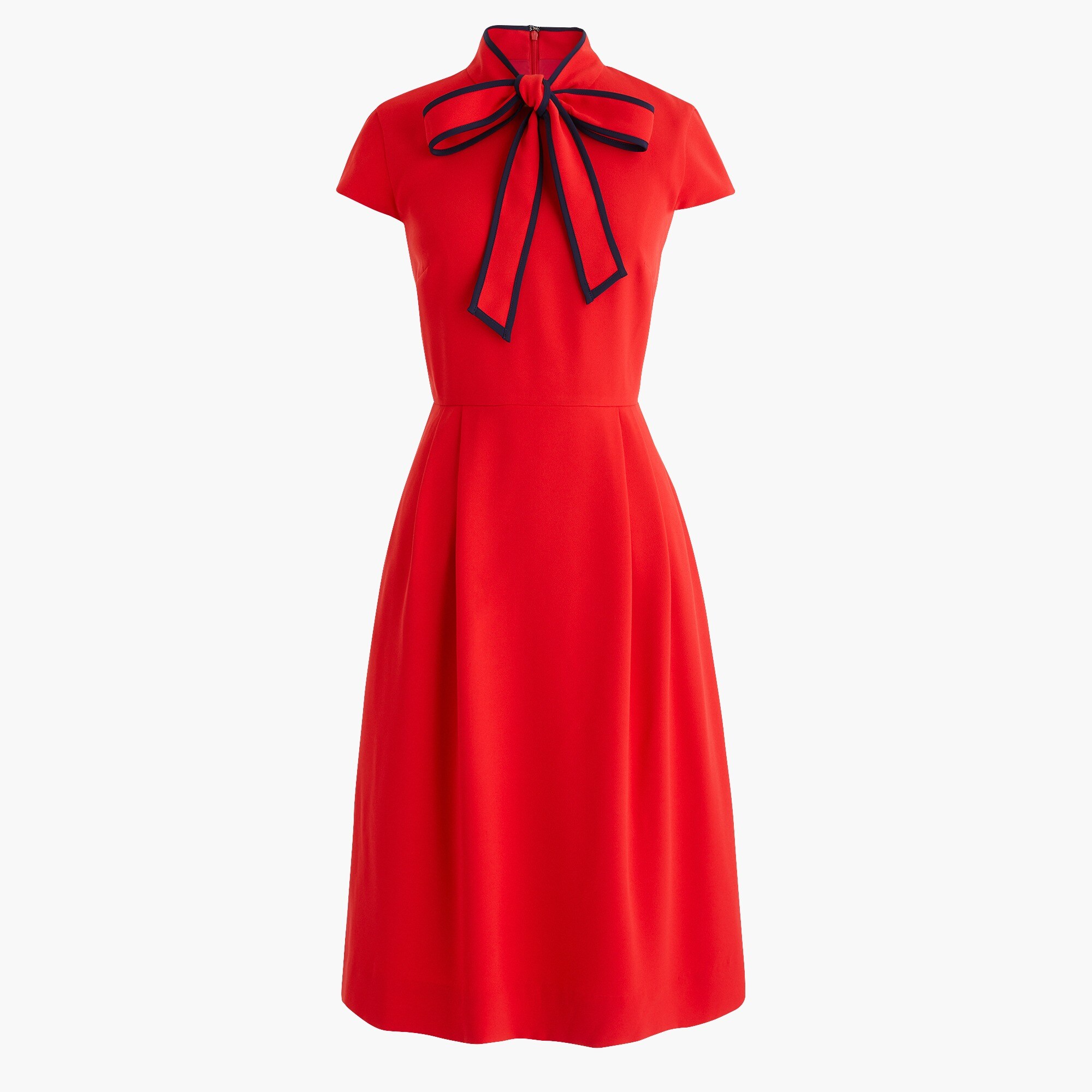 Tie-neck dress in 365 crepe