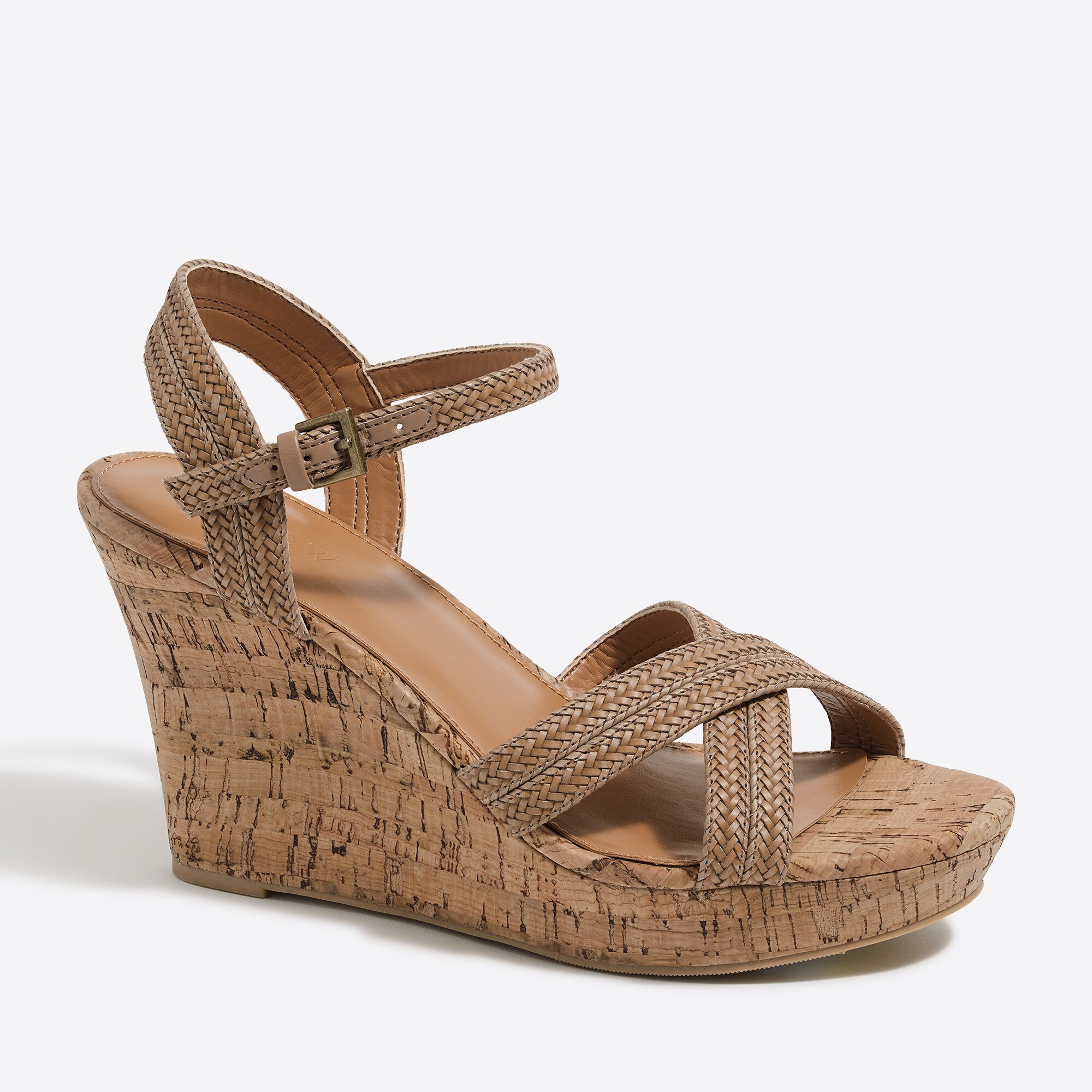 strappy cork wedges for women