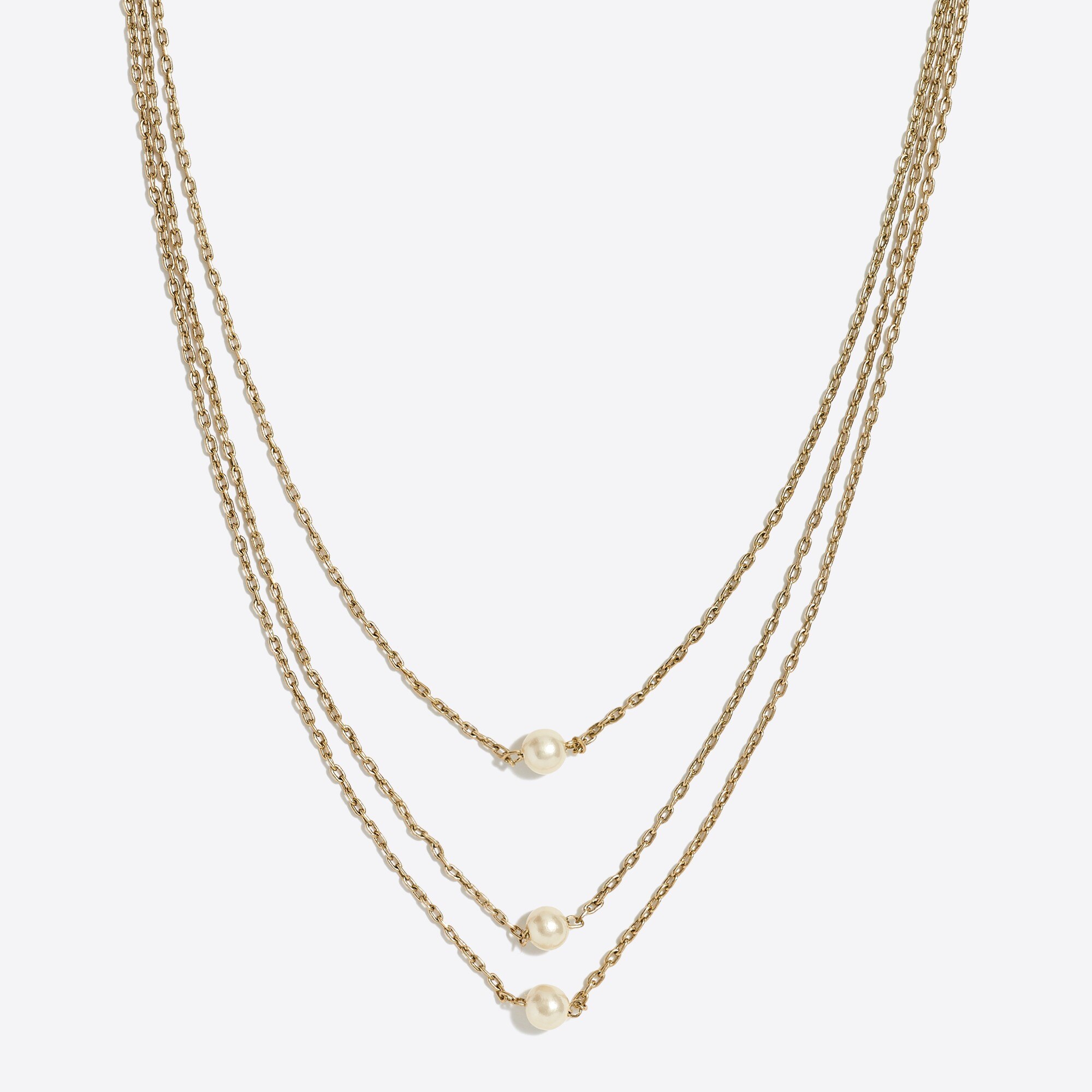 Three-strand pearl choker necklace