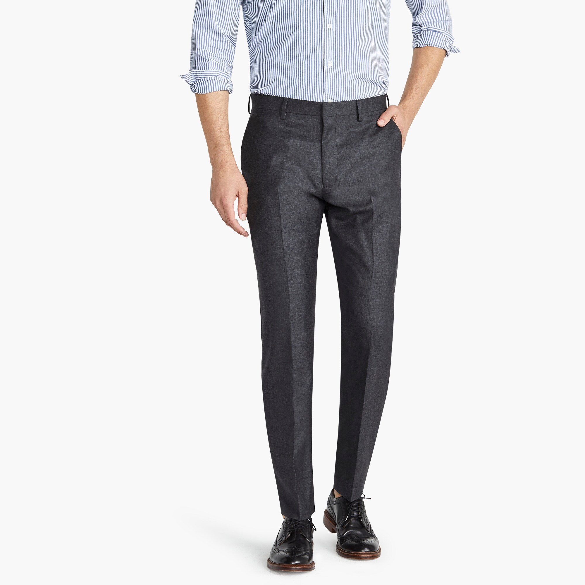 mens Ludlow Classic-fit suit pant in charcoal American wool