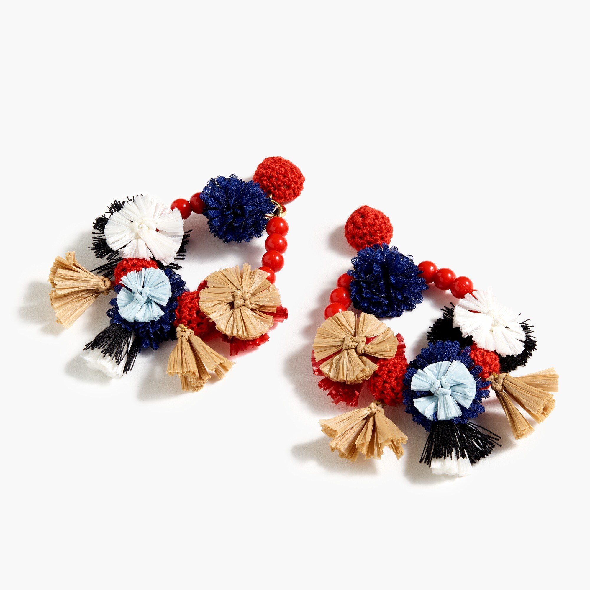 Raffia flower earrings