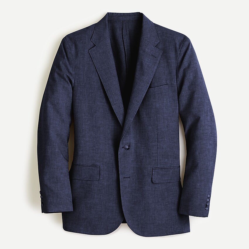 j.crew: ludlow classic-fit unstructured suit jacket in cotton-linen for men, right side, view zoomed