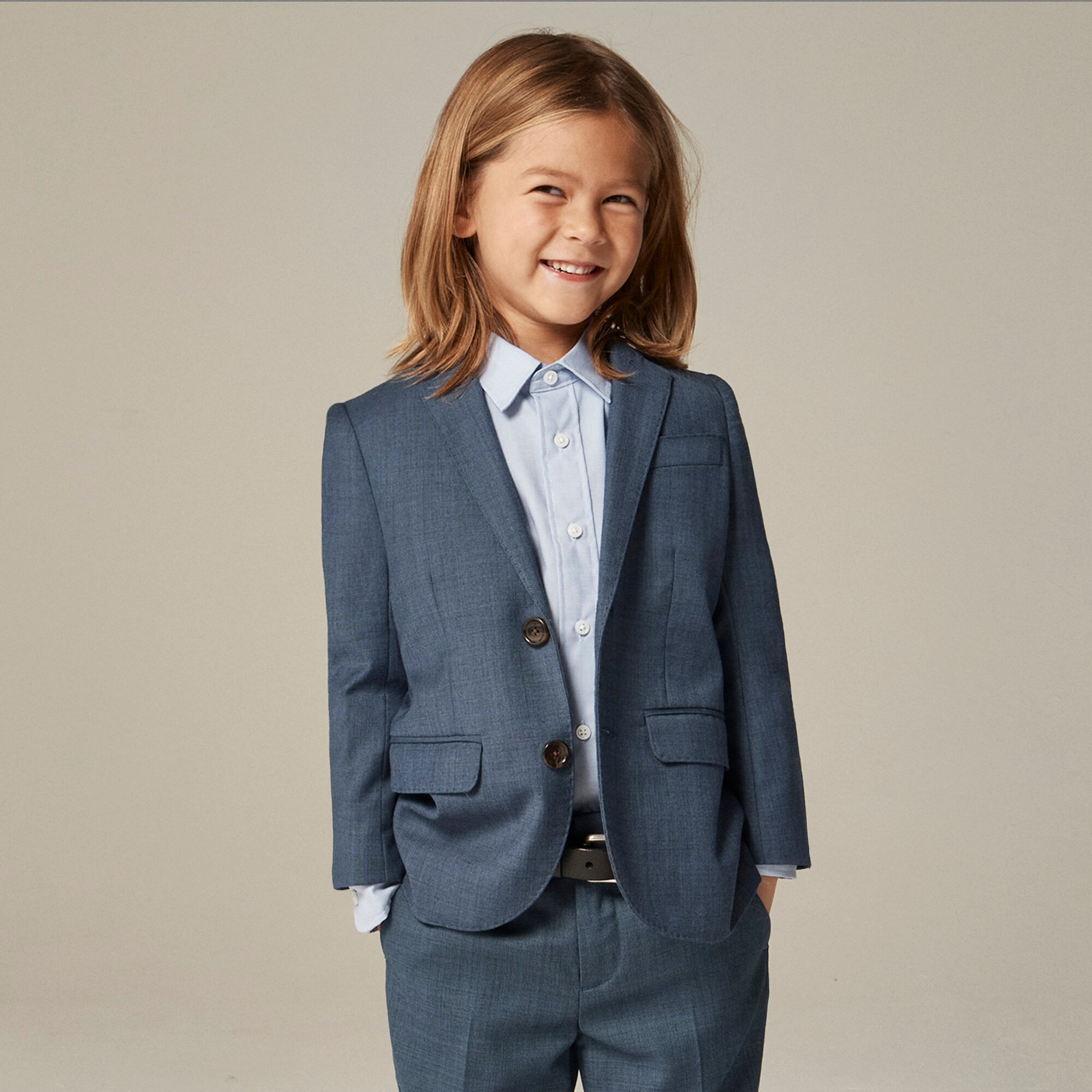 Boys' Ludlow suit jacket in stretch worsted wool blend