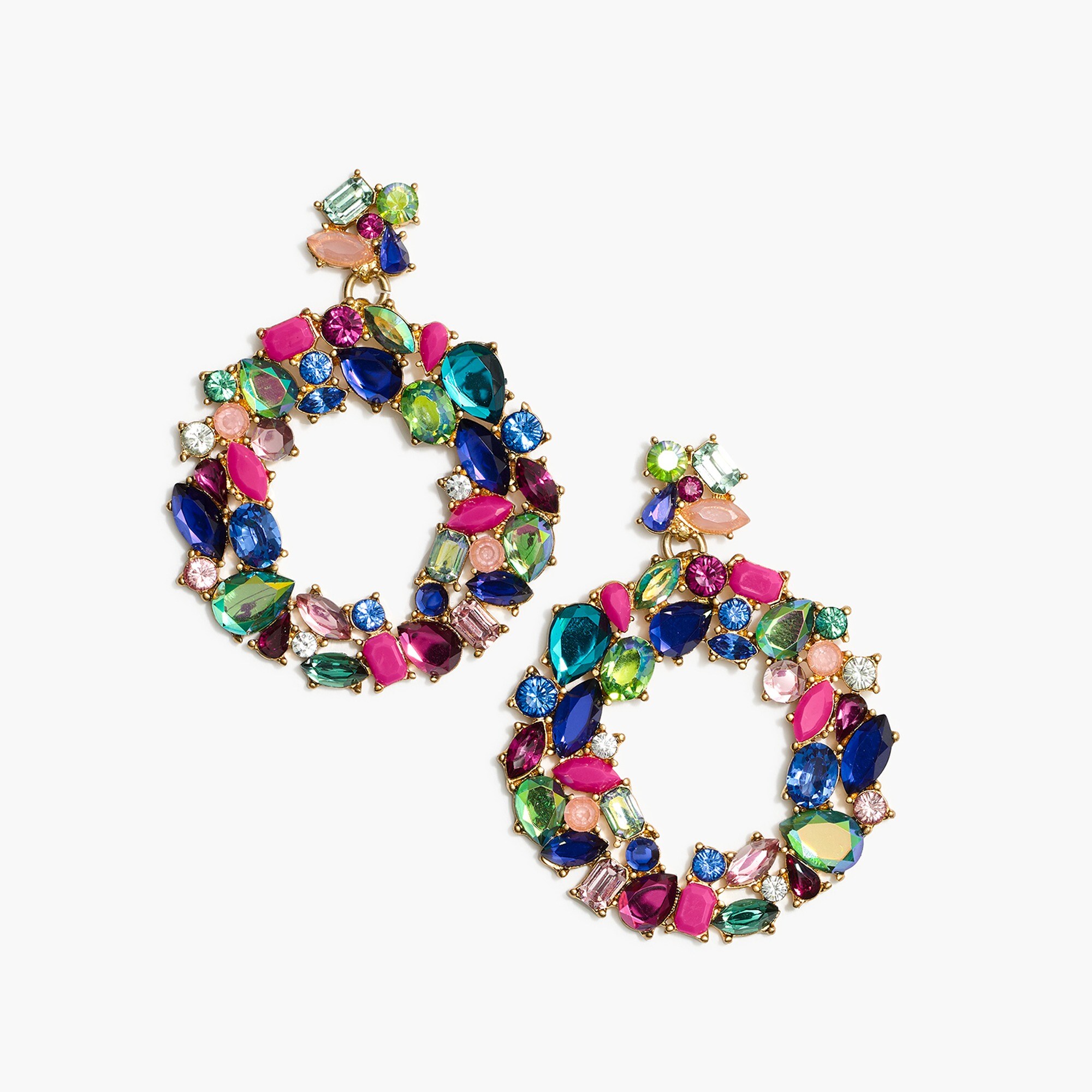 Colorful wreath statement earring