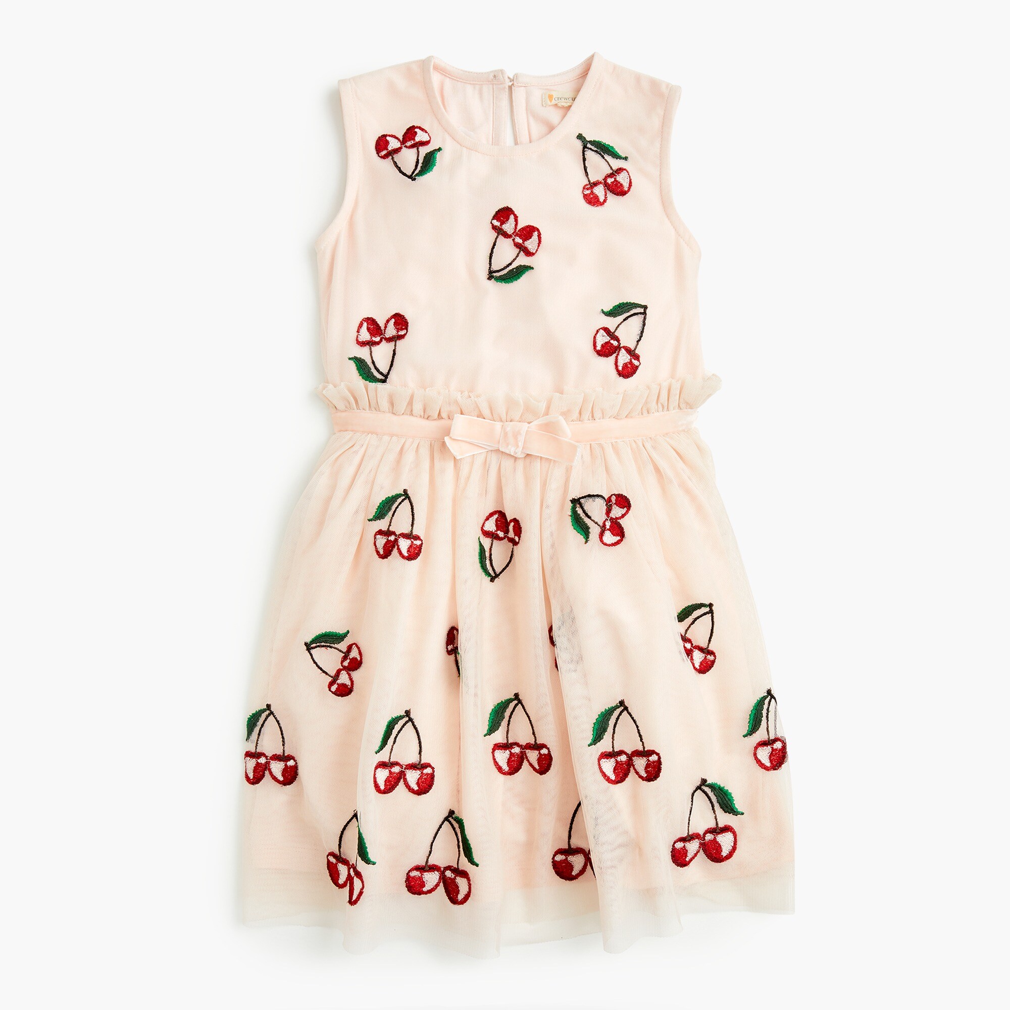 Girls' CherryEmbroidered Dress Girls' Dresses J.Crew