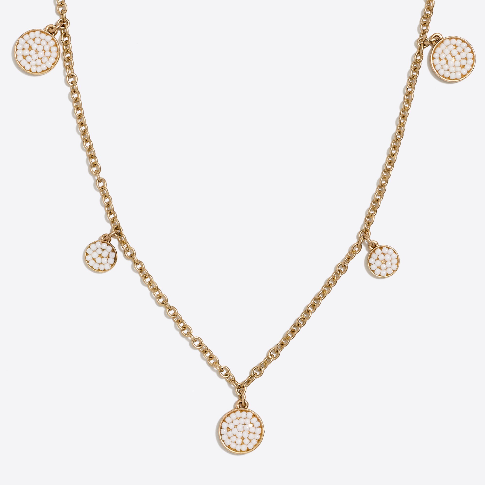 Beaded circle charm necklace