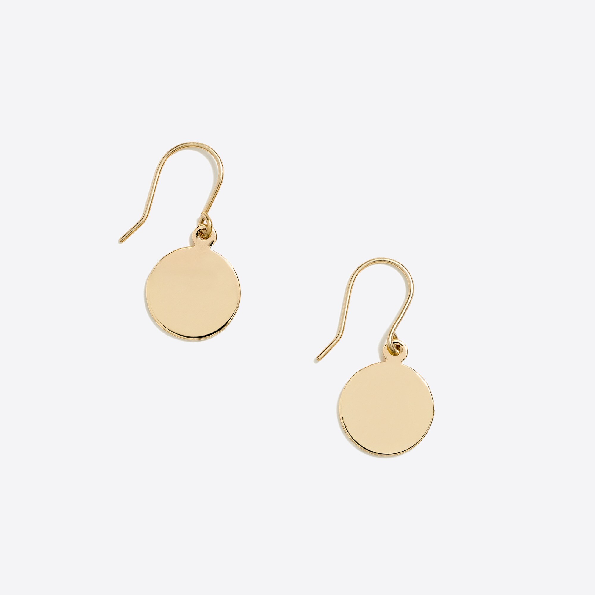 Golden disc drop earrings