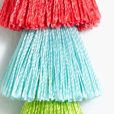 Striped and solid tassel earrings FIRE RED factory: striped and solid tassel earrings for women