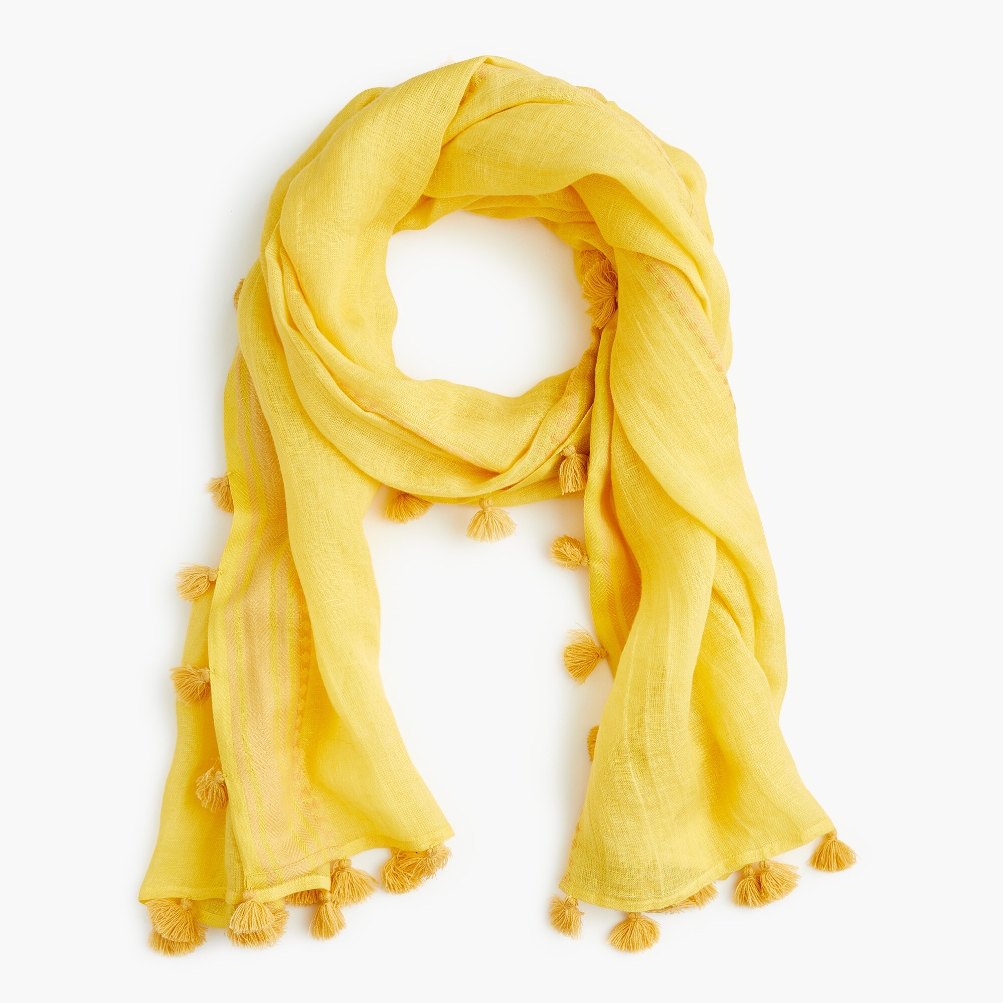 Summerweight pom-pom scarf