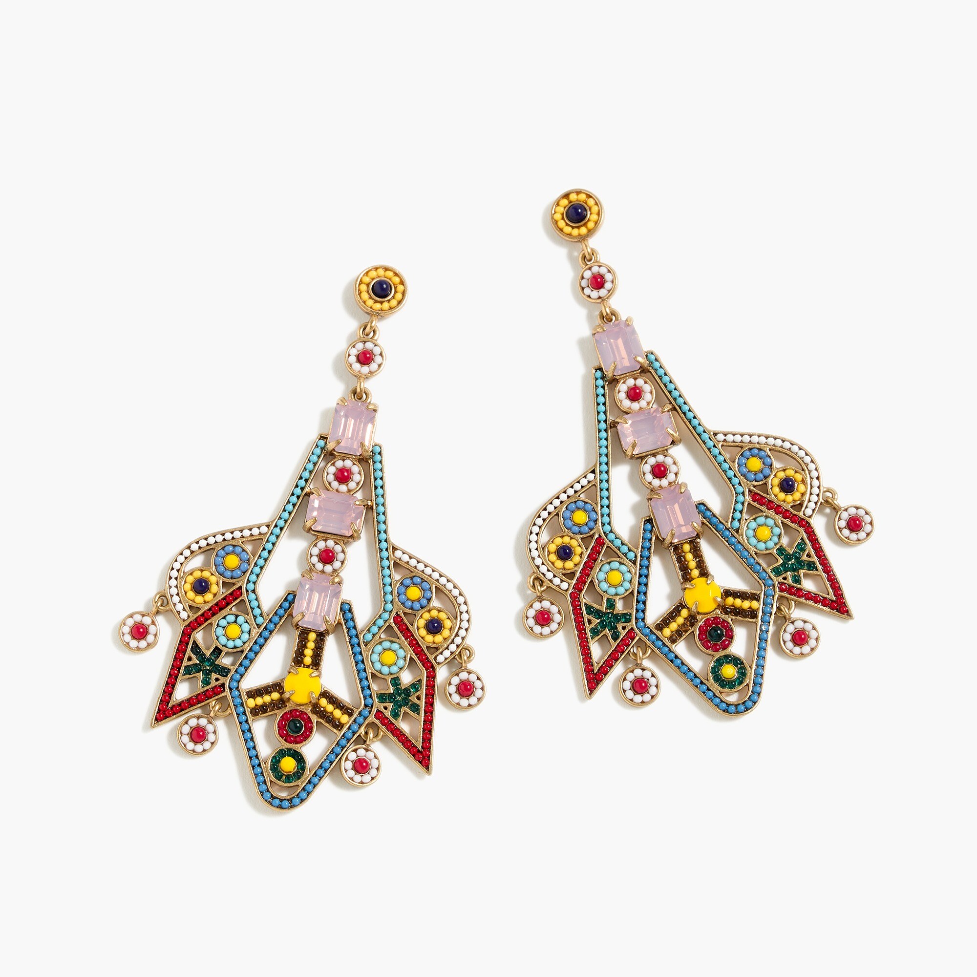 Bead-and-stone earrings