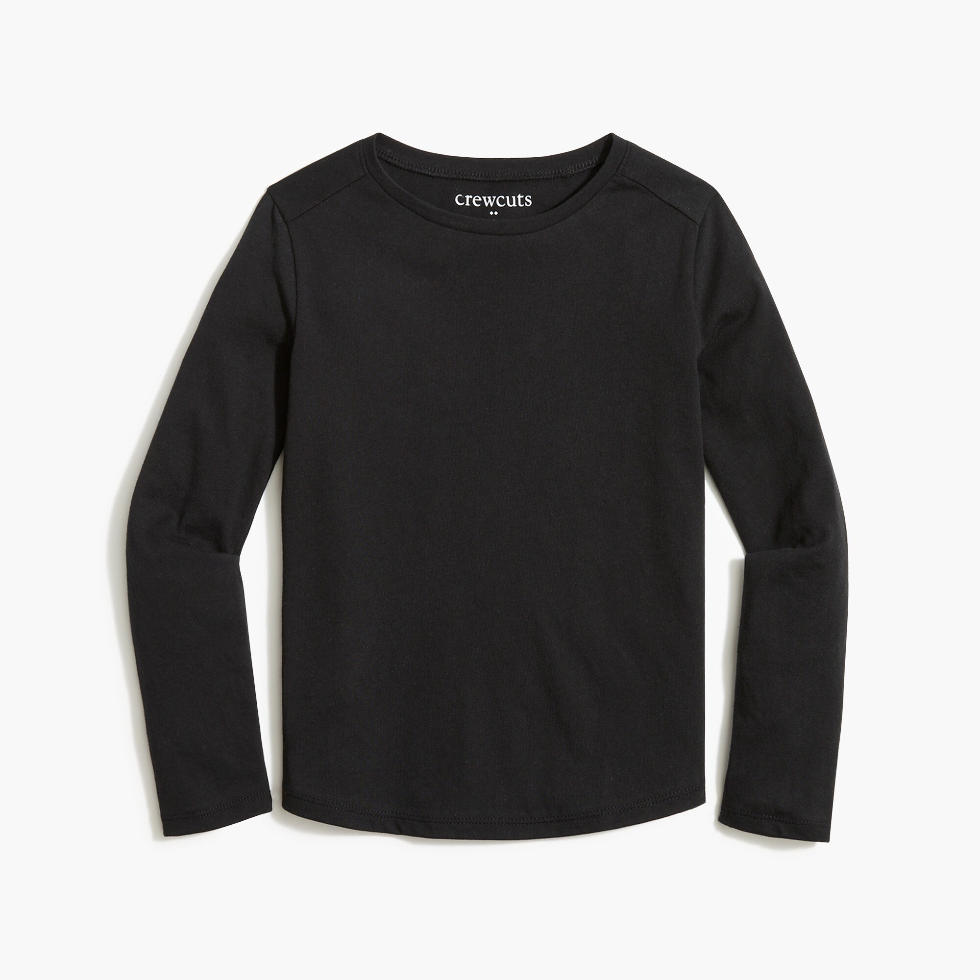 girls' long-sleeve tee with shirttail hem for girls