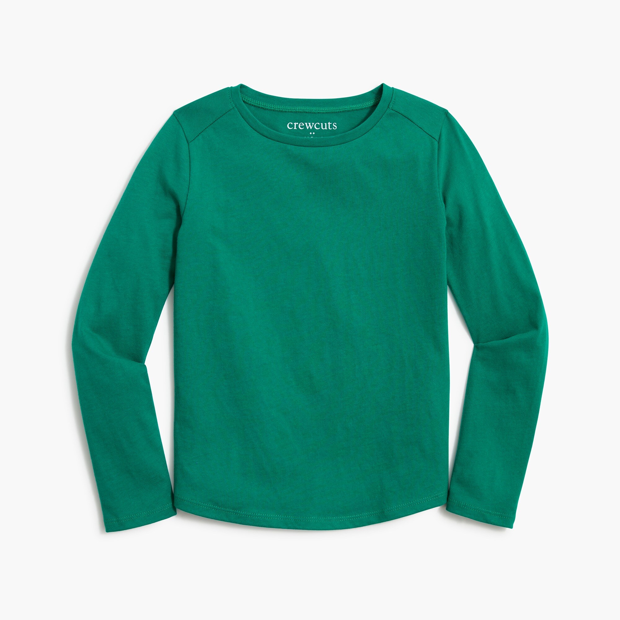 Girls&apos; long-sleeve tee with shirttail hem