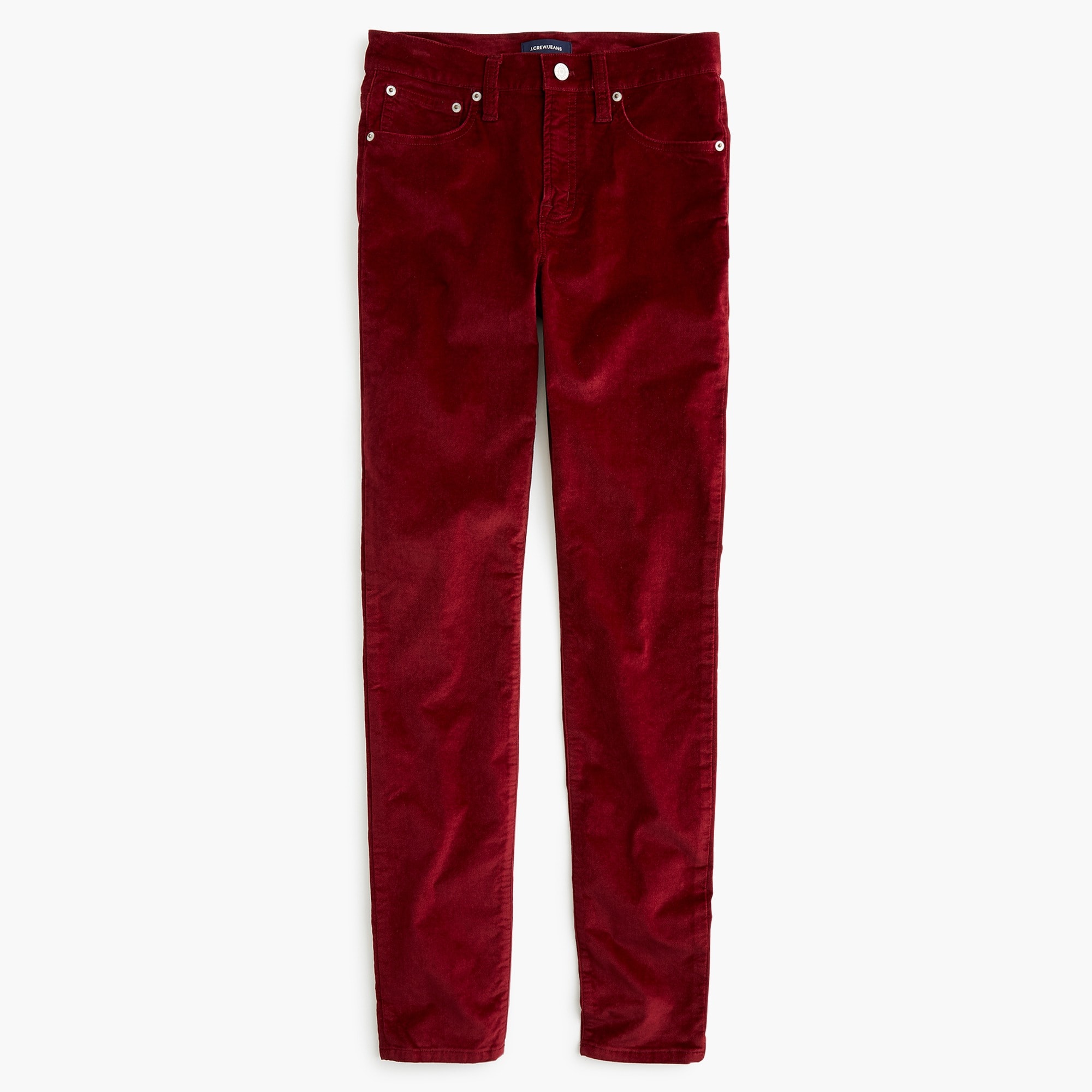 9" high-rise toothpick jean in velvet