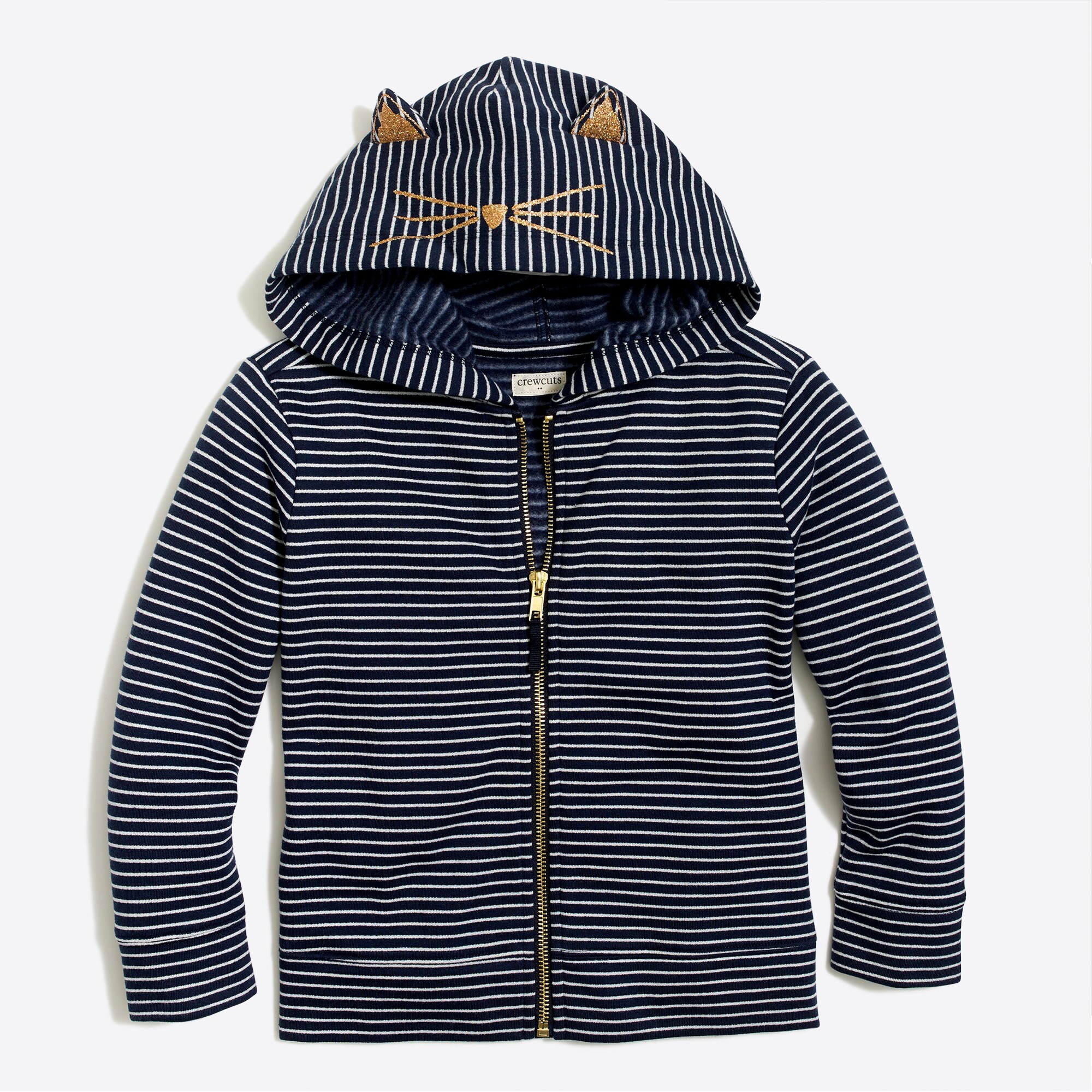girls' striped kitty sweatshirt for girls