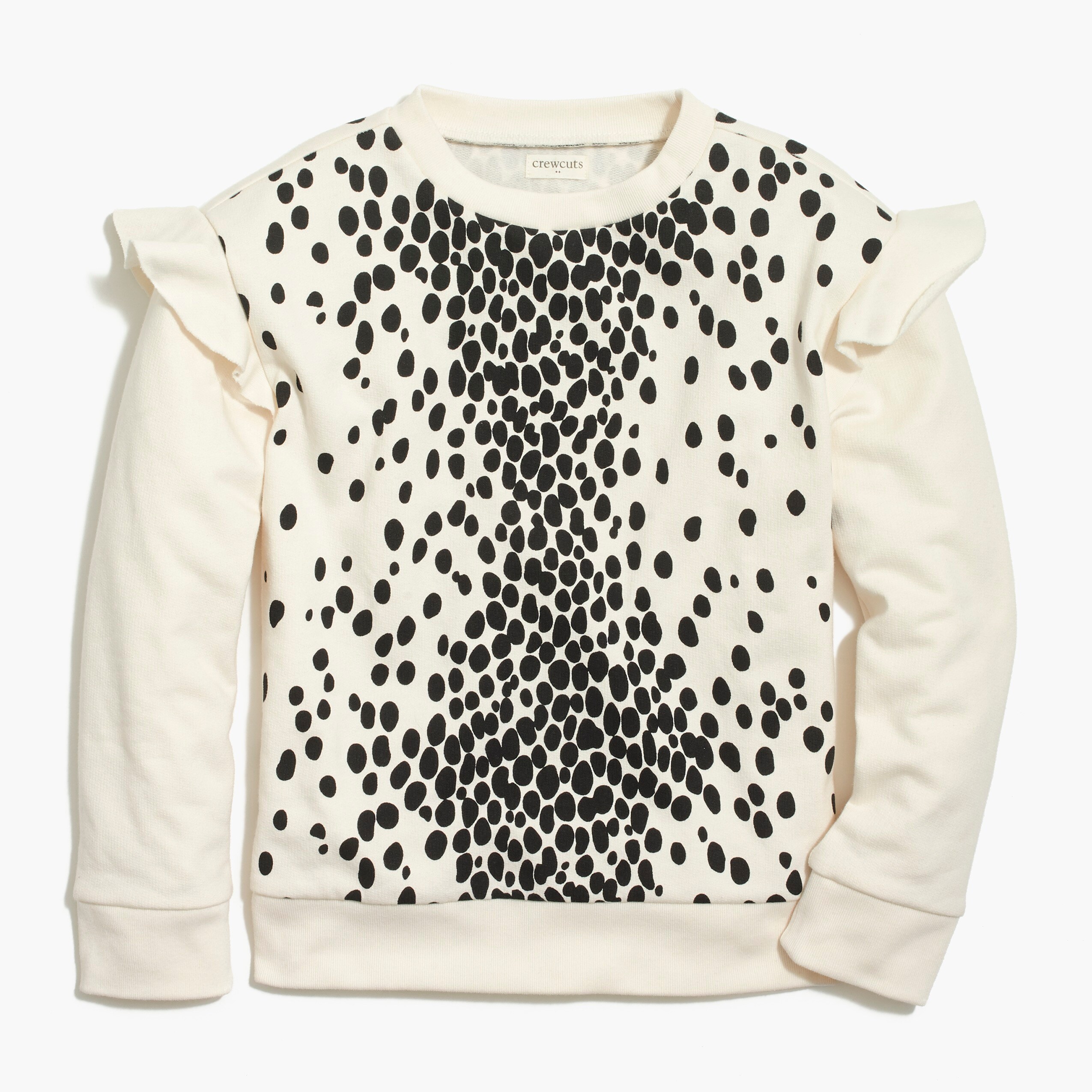 Girls' ruffle leopard sweatshirt