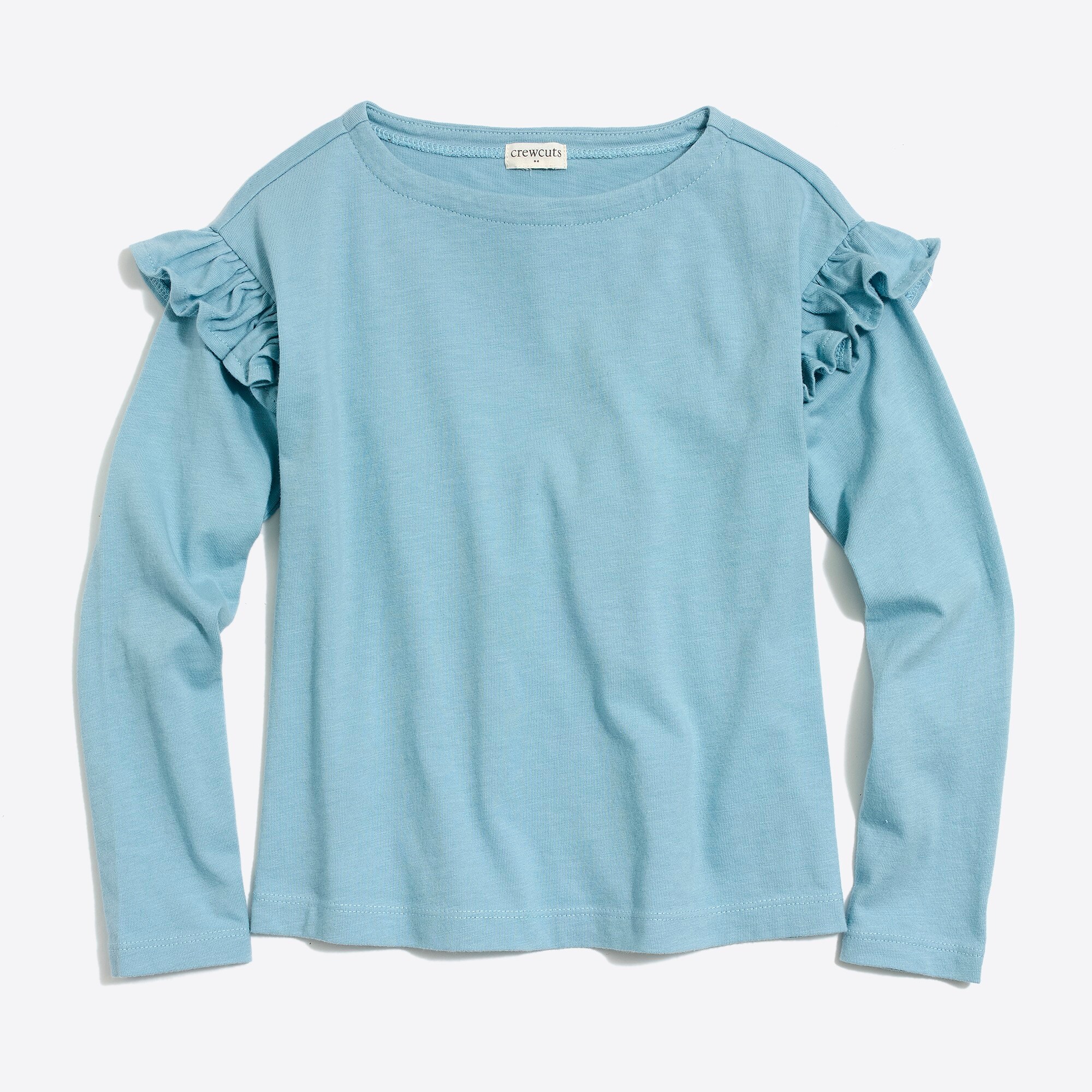 Girls' long-sleeve ruffle top