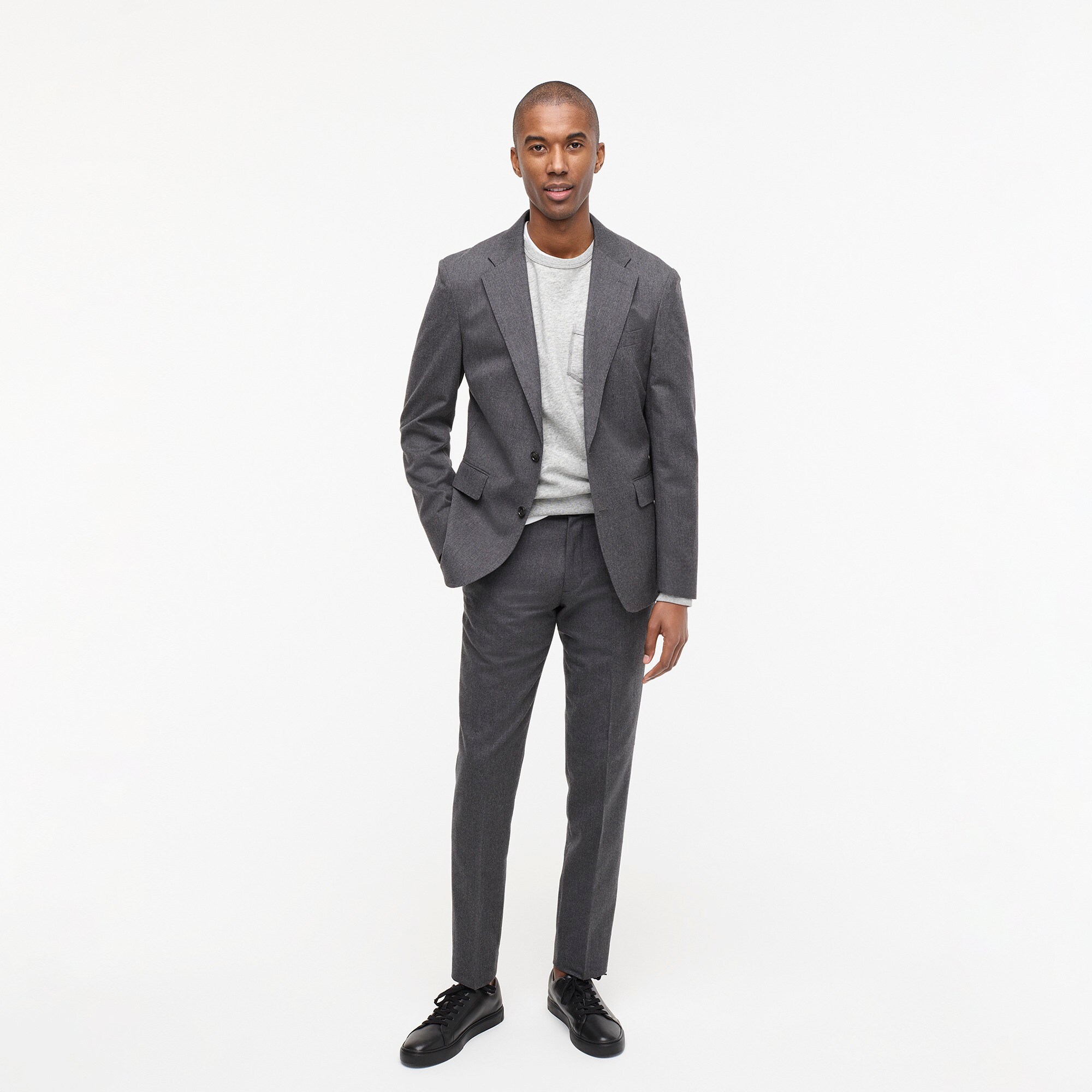 grey wool blazer mens