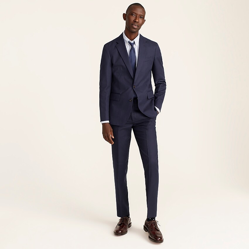 j.crew: ludlow slim-fit unstructured suit jacket in english wool-cotton twill for men, right side, view zoomed