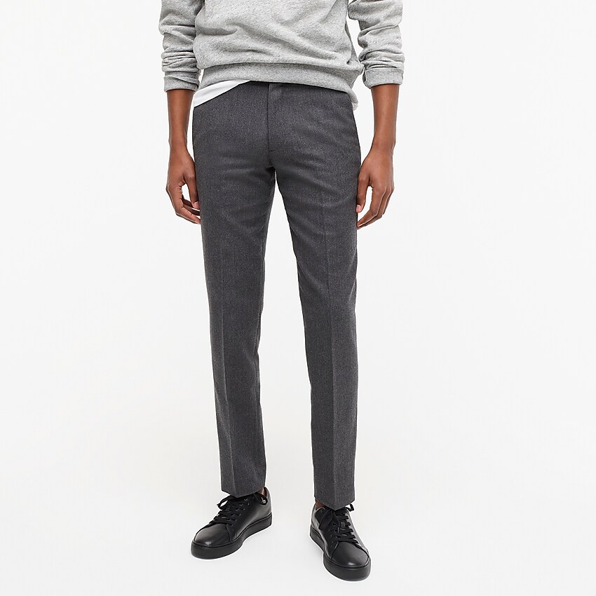 j.crew: ludlow slim-fit unstructured suit pant in english wool-cotton twill for men, right side, view zoomed
