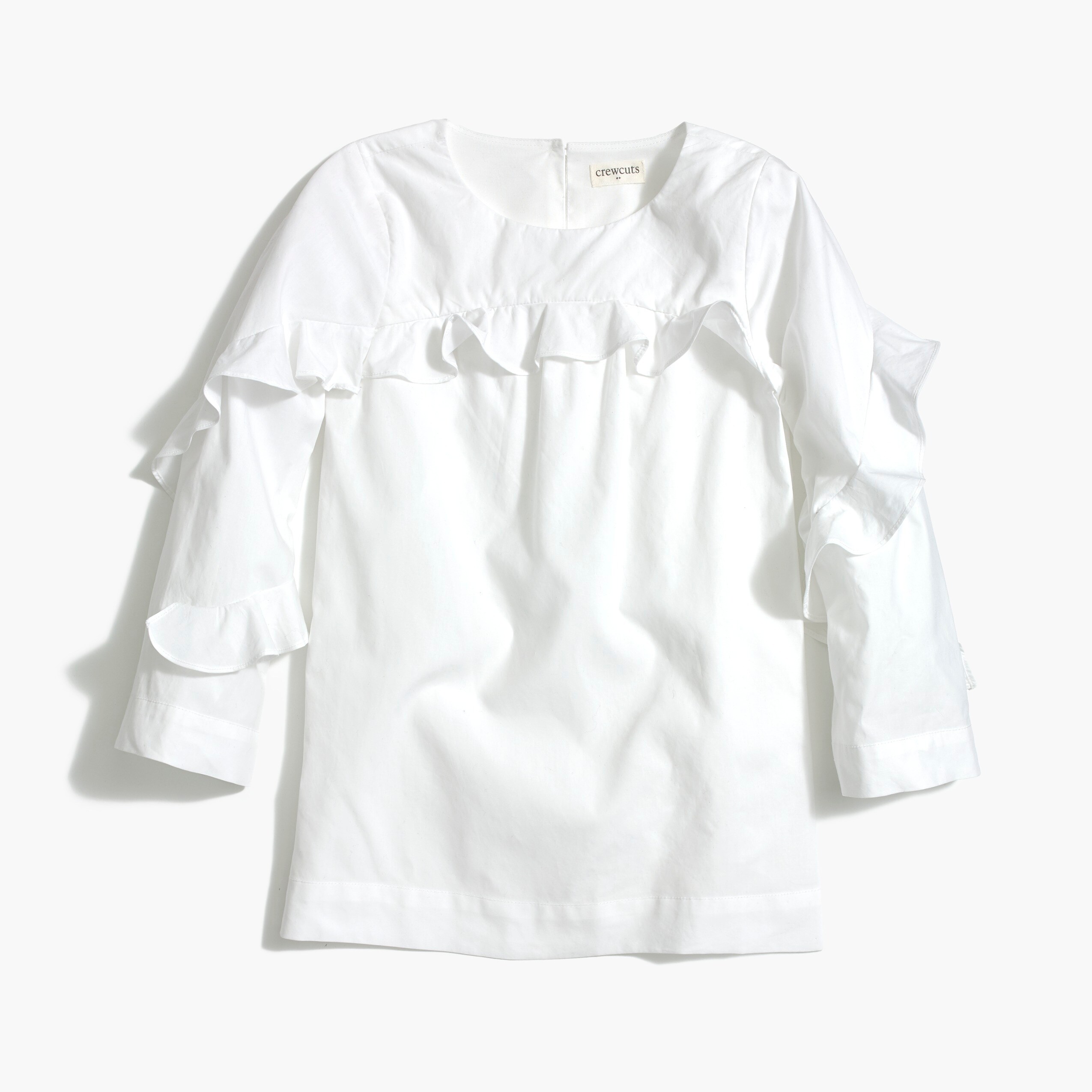 Girls' long-sleeve ruffle top